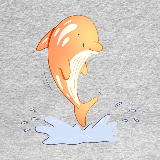 Orange Dolphin - Cute Onesie Designs - Onesies for babies by Onyi